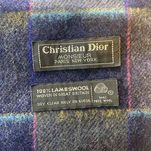 Christian Dior Plaid Wool Scarf - Picture 2 of 4